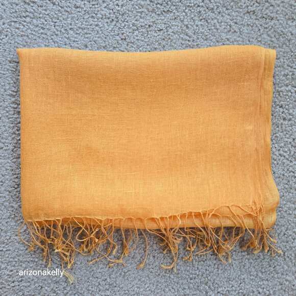 NWOT Linen Scarf Yellow Marigold Egg Yolk